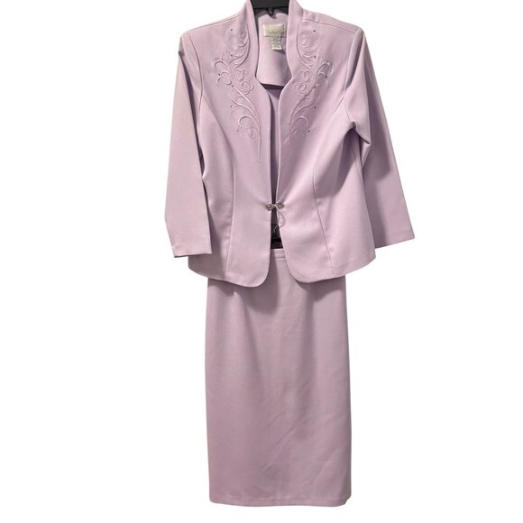 Pride & Joy Two Piece Formal Blazer Skirt Set Sz 18PT Lavender Outfit Set - Picture 8 of 12